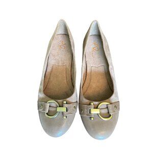 A2 By Aerosoles ULTRABRITE Faux Suede Tan Beige Taupe Ballet Flats 6.5